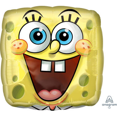 Foil Balloon - Shape - Square - SpongeBob Face - 45 cm